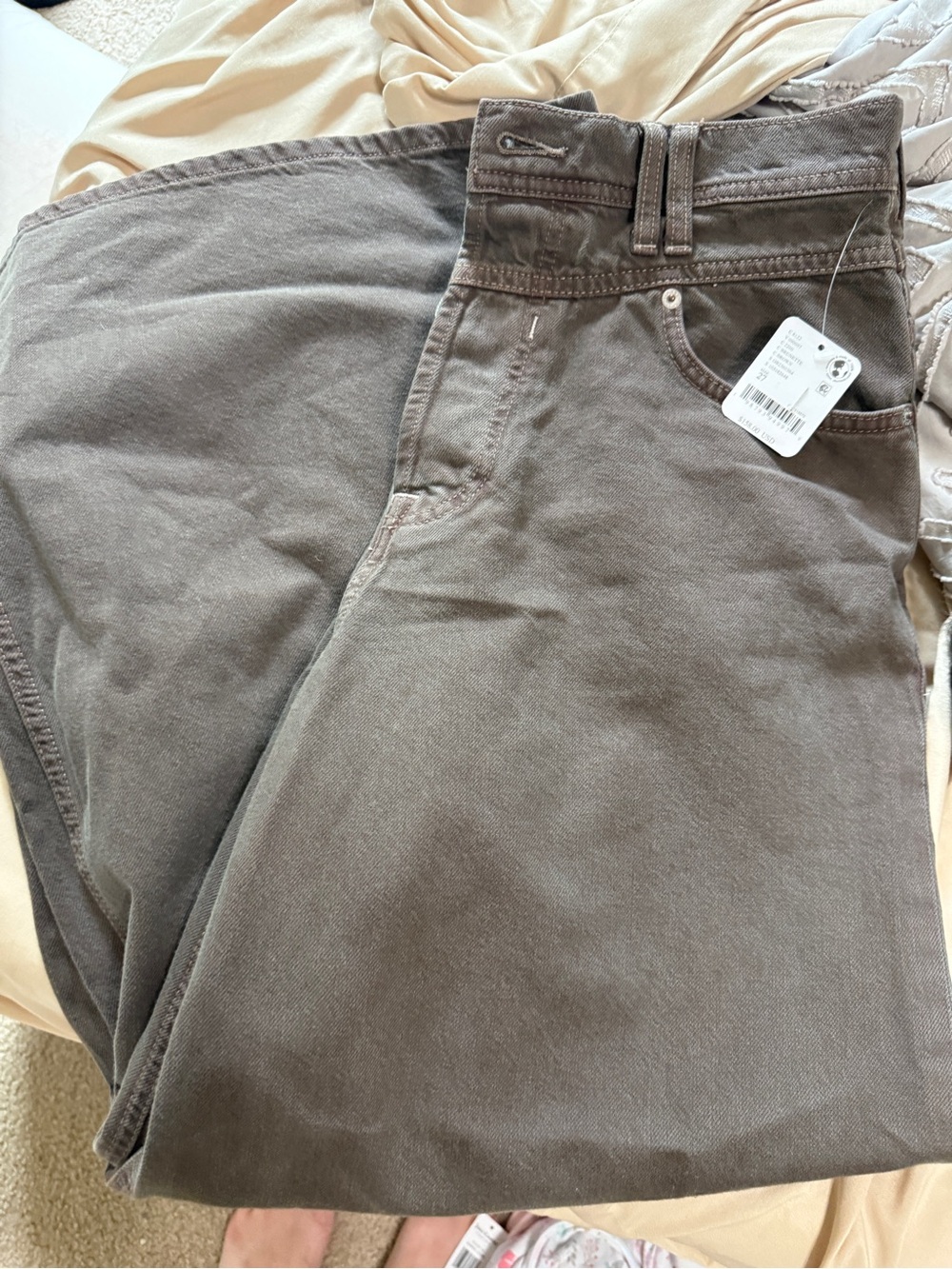 We The Free Wide Leg Brown Jeans - Picture 11 of 12
